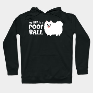 My BFF is a Poof Ball Pomeranian | White Pom Hoodie